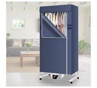 Air Dryers Clothes Indoor Electric, Fast Drying Multi-Speed Electric Airer Clothes Dryer With Cover, Save Electricity Save Time Heated Clothes Rail Rainy Weather,Blue