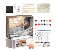Air Drying Clay For Adults - 12 Colors Modeling Clay Paint - Ceramics & Pottery Supplies For Valentine's Day Halloween Teen Painting Christmas School Outdoor Family Party