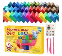 Air Drying Clay Set - Self-Curing Dough Set with 24 Colours, Modelling Clay for Children, with Sculpting Tools, Artificial Dough, For All Ages Home, School, Classroom