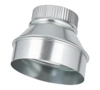Air Duct Adapter 125mm Female to 100mm Spigot Connector | Secure crimped ends, compatible with Kair SYS-100/125, for ideal for extractor fans, kitchen hoods, bathroom vents