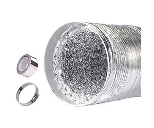Air Duct Double Aluminium Foil Ventilation Ducting Flexible Tumble Dryer Vent Kit Extractor Fan Ducting Aluminium Tube For Dryer, Kitchen 80/100/110/120/150/160/170/180/200mm ( Color : 1.5m , Size : 1