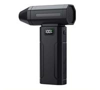 Air Duster, Mini Blower Cordless 5 Gear Adjustable 100000RPM Handheld Blower with 6000mAh Rechargeable Battery & LED Light for PC Cleaning, Outdoor Cooling, Barber, Keyboard, Car, Home (Black)