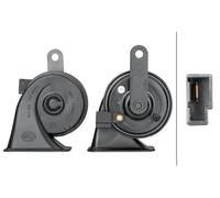HELLA 3FG 011 225-241 Trumpet Horn - HELLA ESSENTIAL HORN TE22 - 12V - 110dB(A) - Frequency Range: 500Hz - High Tone - Electric - ECE - Housing Colour: Black - Quantity: 1
