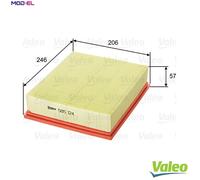 Valeo Air Filter 585124 - Panel Type - Fits Land Rover Defender, Discovery II, Freelander I