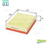 Valeo Air Filter 585172 - Panel Type - Fits FIAT Multipla 1.9L 4cyl