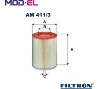 AIR FILTER AM 411/3 FOR UAZ HUNTERPATRIOT ZMZ-40905/40904/409.10/409210 2.7L
