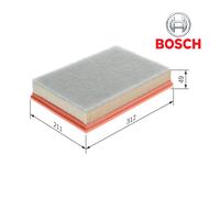 Bosch Air Filter 1 457 433 742 - 57mm H x 211mm W x 312mm L - for VW, Ford, SEAT