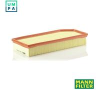 MANN-FILTER Air Filter C 38 145, Yellow for Passenger Cars, Original Equipment Quality, MERCEDES-BENZ Equivalent Part Number, Rectangular, 37.8 x 15.6 x 5.6 cm, 1 Piece