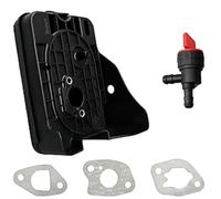Air Filter Cover Assembly with Fuel Switch & Gaskets for RY802700 RY802900 | Includes black air filter cover assembly, fuel line switch, and 3 gaskets for pressure washer maintenance.