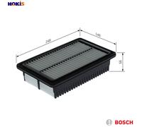 Bosch S0558 Car Air Filter - Separates Particles from the Air Intake - Moisture-resistant plus High Tensile Strength