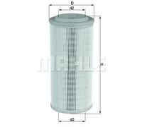 MAHLE LX1595 Air Filter Insert 118mm Outer Diameter 263mm Height Fits Audi A2