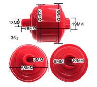 Air Filter for Paint Spray, Oil and Water Trap, 58x68mm Plastic in-Line Air Tool Accessory, Red Filter with 70psi Max Pressure