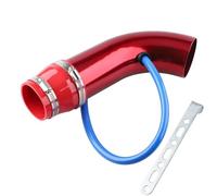 Air Filter Intake Pipe 3'' Inch 76mm Universal Aluminum Car Air Intake Pipe Kit Pipes Cold Air Intake System Duct Tube Kit Air Filter Red Blue Silver(Red)