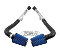 Air Filter Intake Pipe For Nissan For Infiniti 370Z / G37 Q60 2.5" Silver Cold Air Intake Kit With Silicone Hose Side PCV Breather Hose Set(Blue)