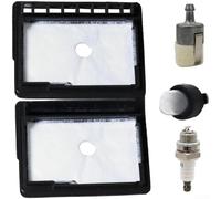 Air Filter Kit with Fuel Filter Ignition Component for Primer Bulb for Echo CS-303T CS3400 CS3450 Chainsaw Parts Replaces 13031039131 90076 5 Pack Black