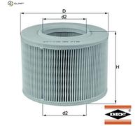 MAHLE LX330 Air Filter Insert 173mm Outer ⌀ Fits Renault Laguna Megane 19 21