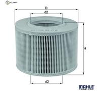 MAHLE LX330 Air Filter Insert 173mm Outer ⌀ Fits Renault Laguna Megane 19 21