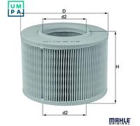 MAHLE LX330 Air Filter Insert 173mm Outer ⌀ Fits Renault Laguna Megane 19 21