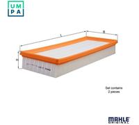 2x Air filter Filter Insert LX 804/S KNECHT for MERCEDES-BENZ PUCH