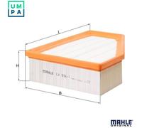 Mahle Original Air Filter LX 934/1 Filter Insert Fits VW Phaeton