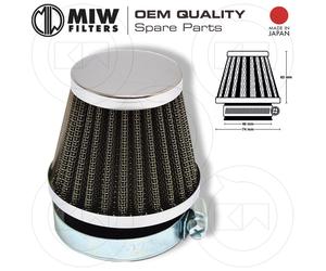 Air filter MEIWA Miw M 5013 Cone Chrome-Plated Diameter Ø 46mm Engine Universal