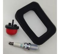 Air Filter + Primer Bulb Service Kit for Mountfield Stiga SP414 HP414 RS100 RV100 Lawnmower Engines - Replacement Parts