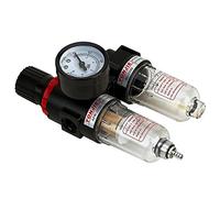 Air Filter Regulator, Air Water Pressure Regulator, 1/4" Air Gauge Water Trap, Pneumatic Components Regulator, for Air Tools System, Water Pressure Moisture Trap Air Cleaner Tool with Gauge