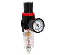 Air Filter Regulator, Filter Pressure Regulator, Compressor Moisture Trap, 1/4" Oil Water Separator Trap, for Air Tools System, Water Pressure Moisture Trap Air Cleaner Tool with Gauge