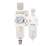 Air Filter Regulator Lubricator Combo G1/4in, Pneumatic Tool Air Pressure Regulator, Water Oil Separator with Aluminum Alloy Housing, Adjustable Pressure Gauge for Industrial Machi
