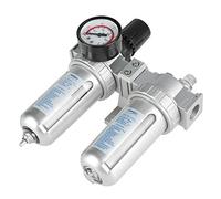 Air Filter Regulator Moisture Trap Compressor 1/2" Moisture Oil Water Separator Air Compressor Filter Trap Separator for Air Tool System Kit with Pressure Gauge.