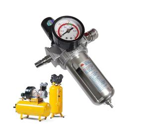 Air Filter Regulator, Pneumatic Lubricator Separator, Heavy Duty Trap with Pressure Gauge, Replacement Parts Pack, Compressed Cleaner Kit with Clear Bowl, Workshop Tool for Spray 6.69x2.36x2.76 Inches