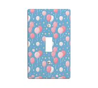 Air-Float Balls Single Light Switch Cover Plate, Celebratory Playful Stars Clouds Celebration Blue Plastic Standard Size Toggle Light Switch Cover for Home Living Room New Apartment Decor (Single)