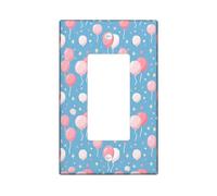 Air-Float Balls Single Rocker Light Switch Cover, Celebratory Playful Stars Clouds Celebration Blue Plastic Standard Size Decorative Wall Plates for Home Living Room Bedroom Bathroom Decor