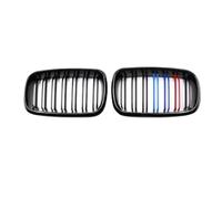 Air Flow Intake Covers Compatible With BMW For X5 F15 2014 2015 2016 2017 2018 Front Kidney Grilles Black Silver Diamond Mesh Grill Replacement(3M-Color Dual Slat)
