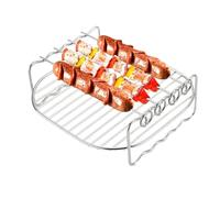 Air Flyer Rack - Vortex Oven Double Stand, Double Layer Air Fryer Rack | Portable Air Fryer Accessories with Skewers - Multipurpose Rack Stand for Cooking, Steaming, 6, 7, 8 Inch