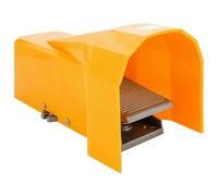 Air Foot Pedal Switch, 4F210-08G, Yellow With Protective Cover, Non-Slip Design, Aluminum Foot Pedal For Industrial Use