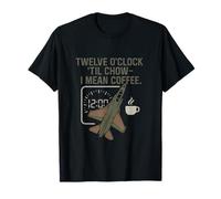 Air Force Coffee Humor Jet Clock Digital Block Font T-Shirt