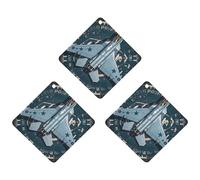 Air Force Fighter Jet Car Air Freshener, 3 Pcs Rhombus Hanging Air Freshener Cards, Long Lasting Fragrance Scented Cards for Car, Home, Office Gray-style