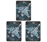 Air Force Fighter Jet Car Air Freshener, 3 Pcs Square Hanging Air Freshener Cards, Long Lasting Fragrance Scented Cards for Car, Home, Office Gray-style