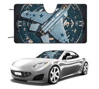 Air Force Fighter Jet Car Windshield Sun Shade Keep Car Interior Cool 55"x30" Folding Front Window Sun Shade, Heat Shield for SUV, Truck, Blocks UV