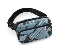 Air Force Fighter Jet Fanny Pack for Women, Personalized Waist Bag with Multi-Pockets for Men, Belt Bag for Travel, Crossbody Bags with Zipper, Adjustable Bum Bags for Running