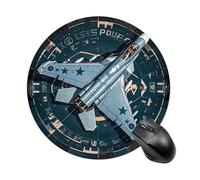 Air Force Fighter Jet Round Mouse Pad Smooth Glide Gaming Mousepad Extra Density Portable Comfortable Mouse Mat for Desk, Home, Office 7.8x7.8 Inches