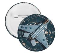 Air Force Fighter Jet Tinplate Badge Personalized Round Brooch Large Craft Button Suitable for Teachers, Nurses, Doctors, Staff, Party Gift Accessories, style, 20PCS