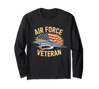 Air Force Tshirt Veteran US American Flag Dad Grandpa WW2 Long Sleeve T-Shirt