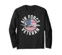 Air Force Tshirt Veteran US American Flag Dad Grandpa WW2 Long Sleeve T-Shirt