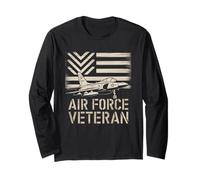Air Force Tshirt Veteran US American Flag Dad Grandpa WW2 Long Sleeve T-Shirt
