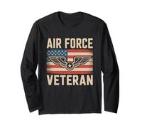Air Force Tshirt Veteran US American Flag Dad Grandpa WW2 Long Sleeve T-Shirt