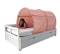 AIR FORT Original DreamFort - Pop Up Portable Twin Bed Canopy - Glow in The Dark Stars (Pretty in Pink)