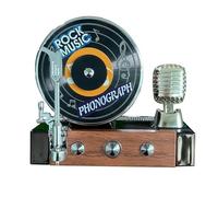 Air Frainer Record Player, Player Player Air Fairsed | Air Cooling Rail Vent Clips | 360 Degree Rotation Creative Style Retro Aromatherapy Decor for