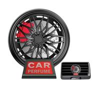 Air Freshener - 2.17 Inch Vent Clip Perfume Wheel Design For Fresh Scent, Relaxing Drive With Deodorizing Function, Car Fragrance For Suv Truck Van Office, Alloy Black Decorative Box